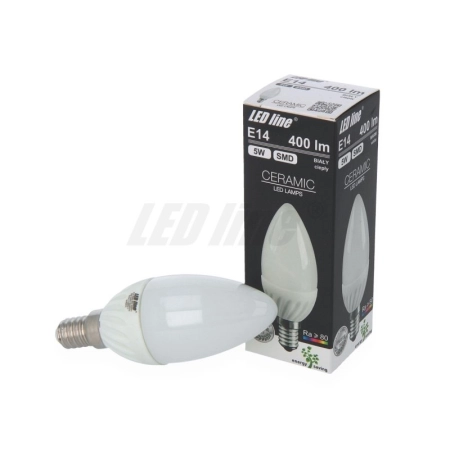 Żarówka LED E14 230V 5W biała ciepła CANDLE
