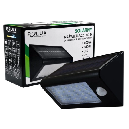 Lampa solarna POLUX BOX SRQ60401 z czujnikiem zmierzchowo-ruchowym 5901508307637