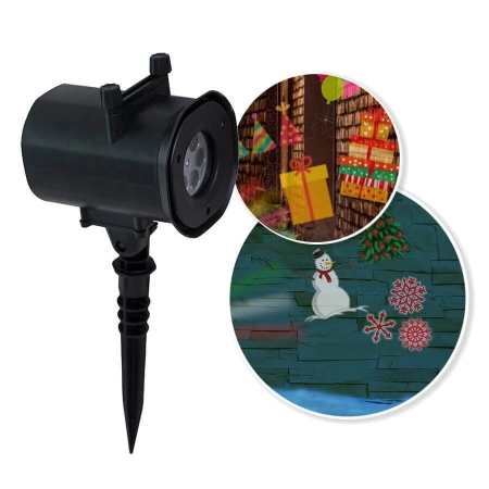 Projektor LED POLUX TOP-B1 plastik wzór świąteczny i urodzinowy czarny 14 cm +zasilacz 5901508308931