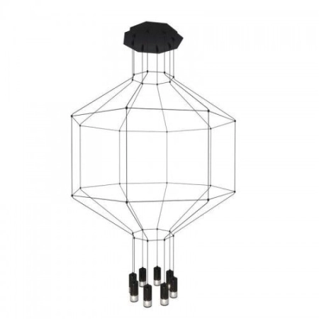 Step into Design Lampa wisząca LINEA-8 czarna 80 cm XT080-8P